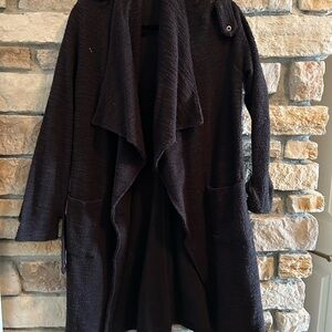 Black Knit Open Front Cardigan